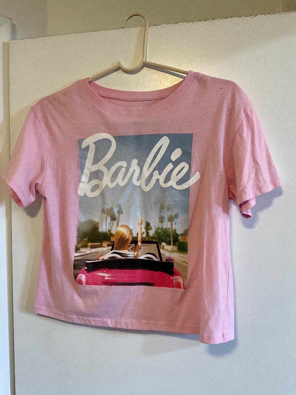 S Pink Cropped Barbie T-shirt
